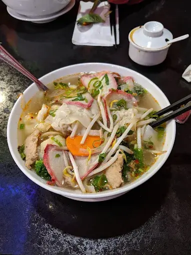 Deluxe Wonton Soup at Orchid Garden Asian Food Restaurant Saskatoon